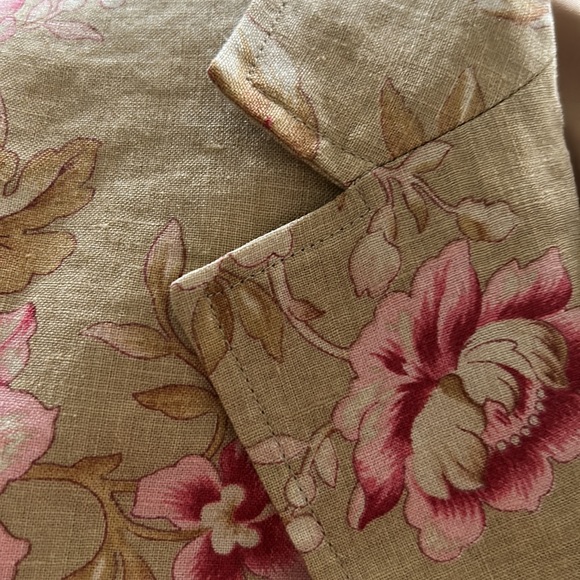 Brooks Brothers, 100% linen blazer, 14, khaki with cottage roses - Picture 7 of 7